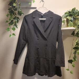Black Double-Breasted Blazer Mini Dress